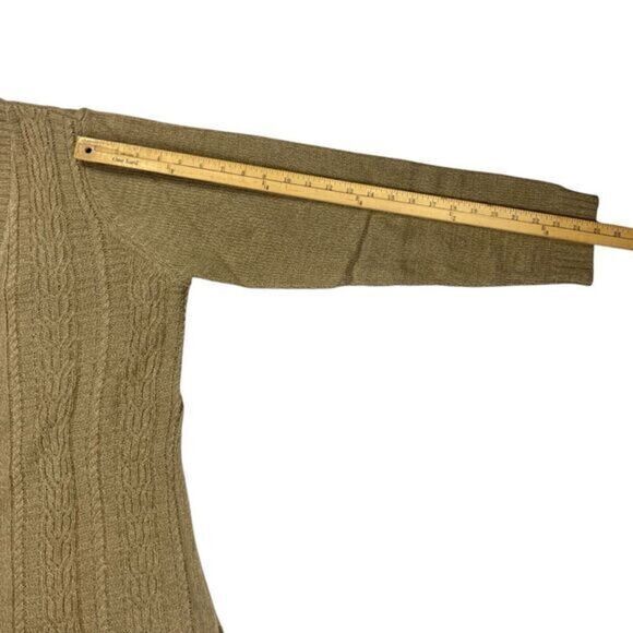 Karen Scott Open-Front Cable-Knit Duster Cardigan XL Chestnut Brown Sweater NEW - Picture 14 of 16